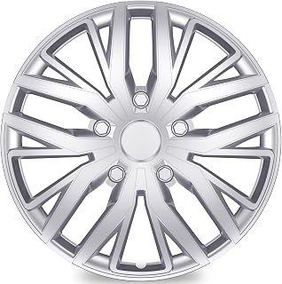 TangMiGe 4 Pack Universal Hubcaps Replacement R16 Wheel Covers, Steel Wheel Rim Cover for Most Cars Sedans SUV Trucks, 16" 16 in inch Hub Caps (Silver Color, 16 inch)