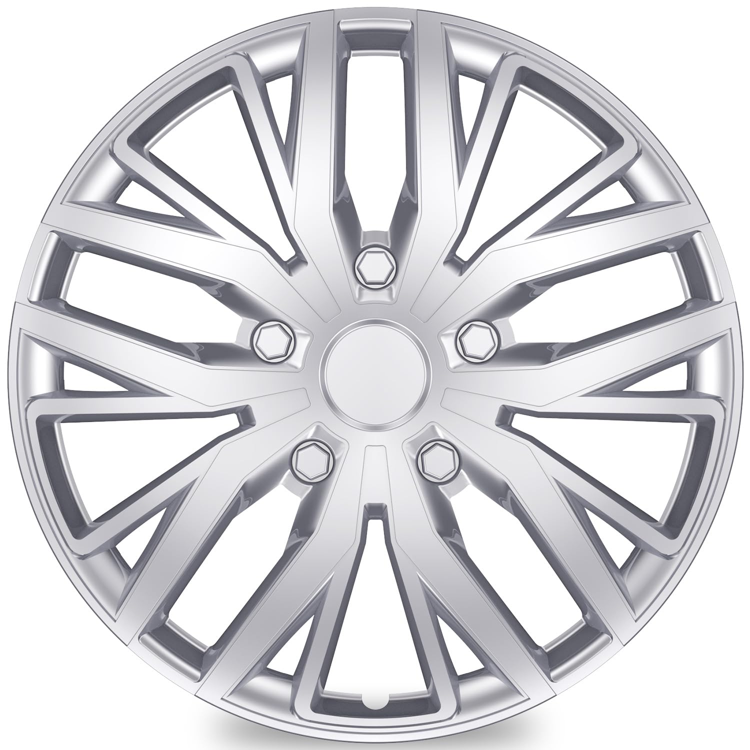 Photo 1 of ***DAMAGED - SEE NOTES/PICTURES***
One Hub Cap Cracked
TangMiGe 4 Pack Universal Hubcaps Replacement R16 Wheel Covers, Steel Wheel Rim Cover for Most Cars Sedans SUV Trucks, 16" 16 in inch Hub Caps (Silver Color, 16 inch)