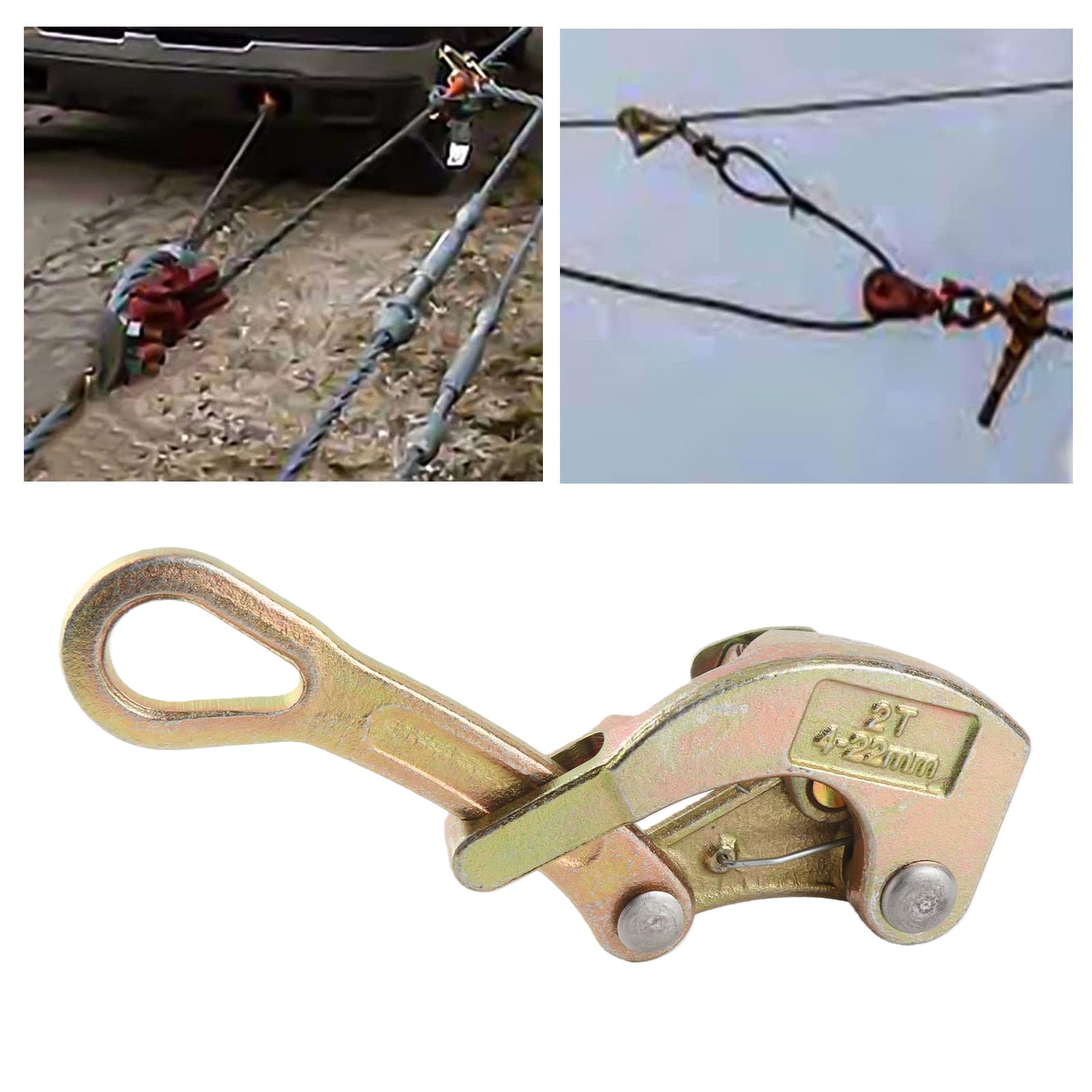 TOPINCN Cable Grip Puller Resistente de Aleación de Acero (metal 3)