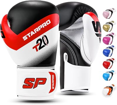 Starpro Boxing Gloves with Secure Hook & Loop Closure for Men & Women - Muay Thai Training Sparring 8oz 10oz 12oz 14oz 16oz