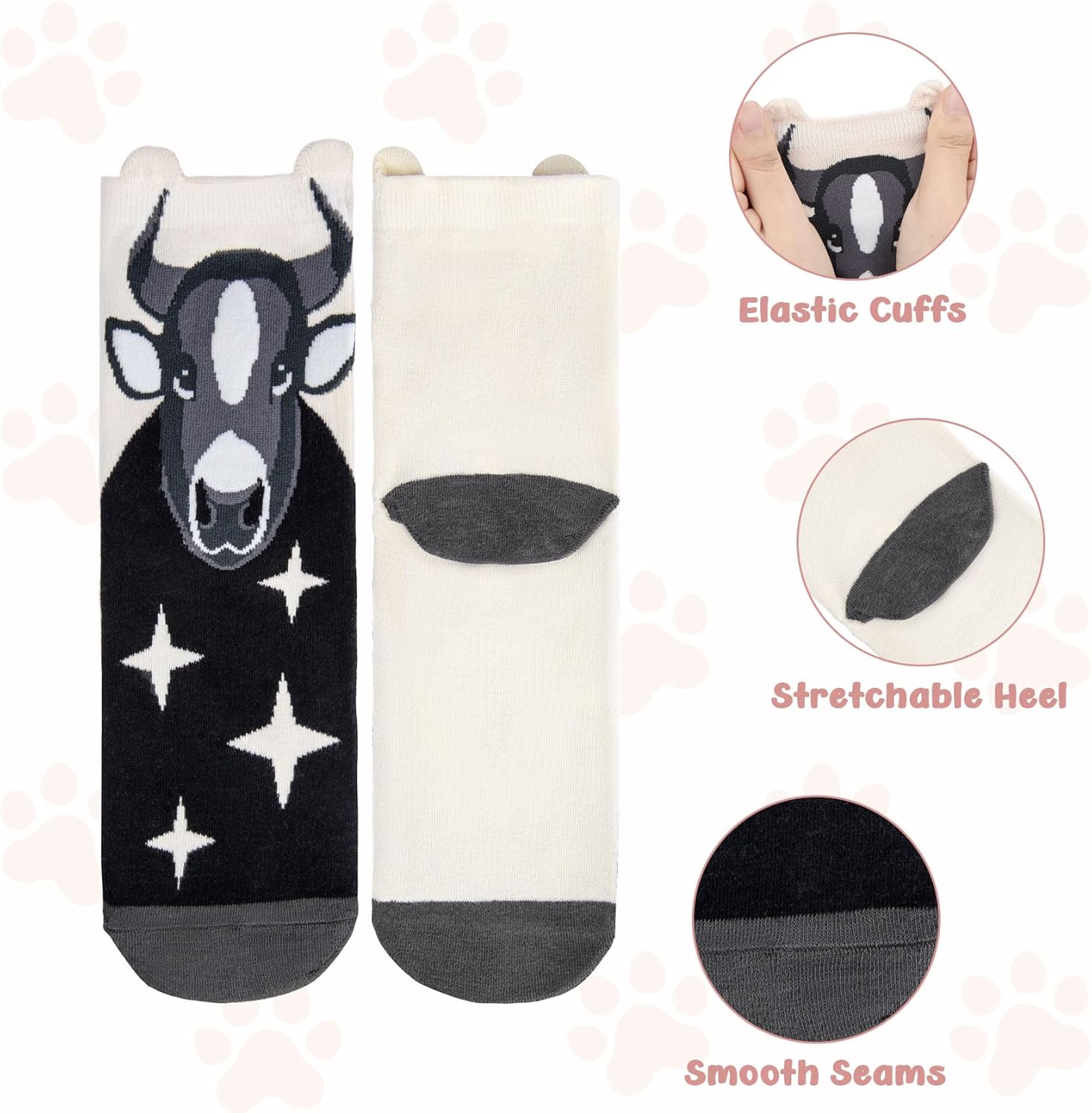 Women Girls Socks Cute Animal Socks Cat Dog Cow More Fun Novelty Socks Gifts for Girls Christmas Birthday - Image 4