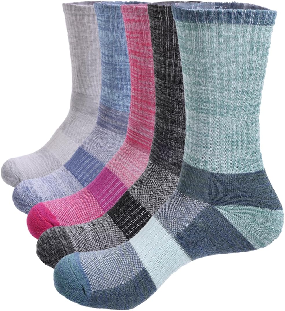 6/20 Pairs Crew Moisture Wicking Socks for Women Athletic Thick Cushioned Socks for Running Hiking Walking - Image 7