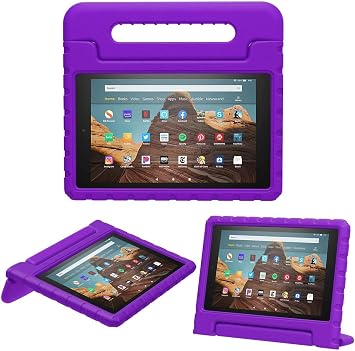 Kid Friendly Case Compatible for Walmart onn. 8" Tablet Pro 2020 Released Model 100003561 Shockproof Ultra Light Weight Convertible Handle Stand Cover Purple