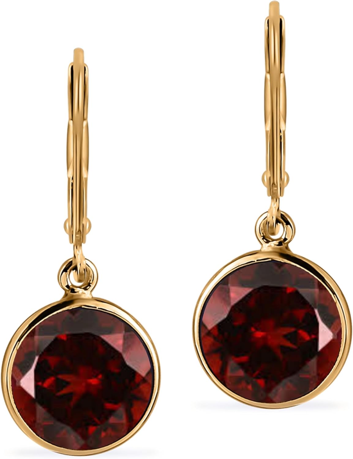 PHNX Gold Earrings for Women - 18K Gold Plated Sterling Silver Lever Back Bezel Set Earrings, Graduation Gifts for Her