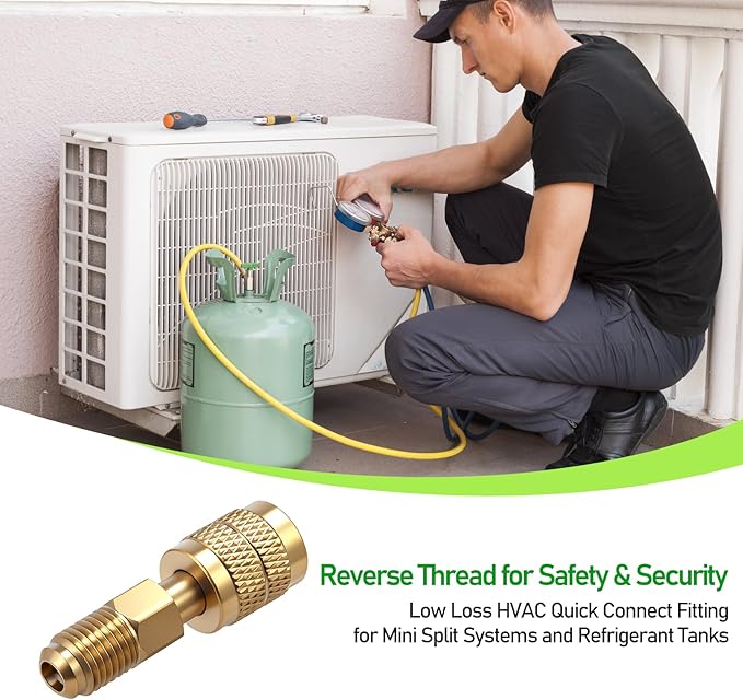 Adaptador de Latón 1/4" Hembra a 1/4" Macho Rosca Inversa, 2 Piezas miniatura 2