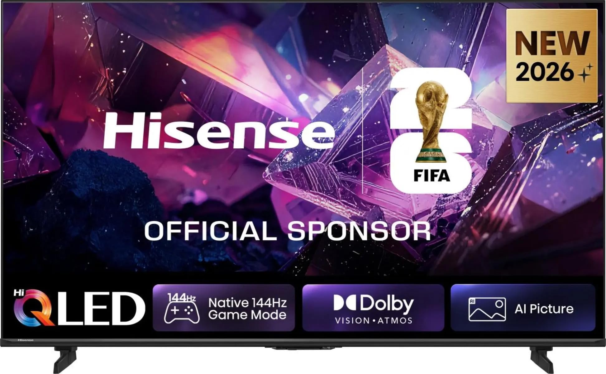 Hisense 65E7S Pro - TV QLED Gaming 65" (164 cm), 4K UHD, 144Hz Natif, Dolby Vision IQ & Atmos, HDMI 2.1, FreeSync Premium, Smart TV VIDAA U9.5, Contrôle Vocal Alexa intégré [Modèle 2026]