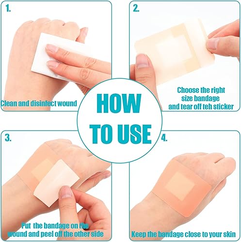 Miniatura 5 de Lounsweer 720 vendajes variados de estilos variados adhesivos de tela flexible transpirable en la punta de los dedos nudillos vendajes a granel