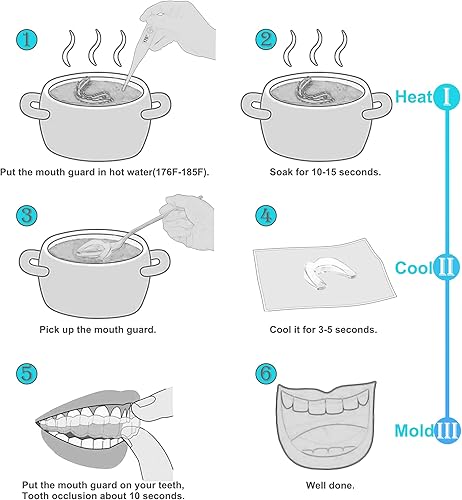 Miniatura 2 de Protector nocturno para niños para rechinar dientes, tamaño pequeño, paquete de 4 protectores nocturnos moldeables para apretar los dientes  Cómodo