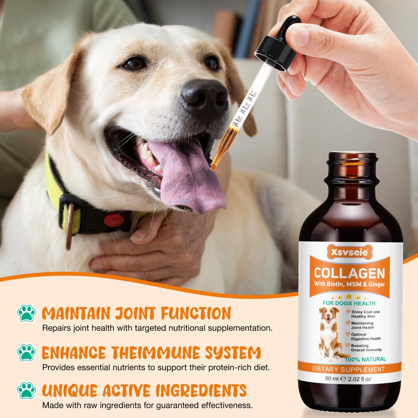 Collagen for Dogs Liquid Collagen for Dogs Dog Joint Supplements, Liquid Collagen, Dog Collagen, Supports Dog Itch Relief - Image 3