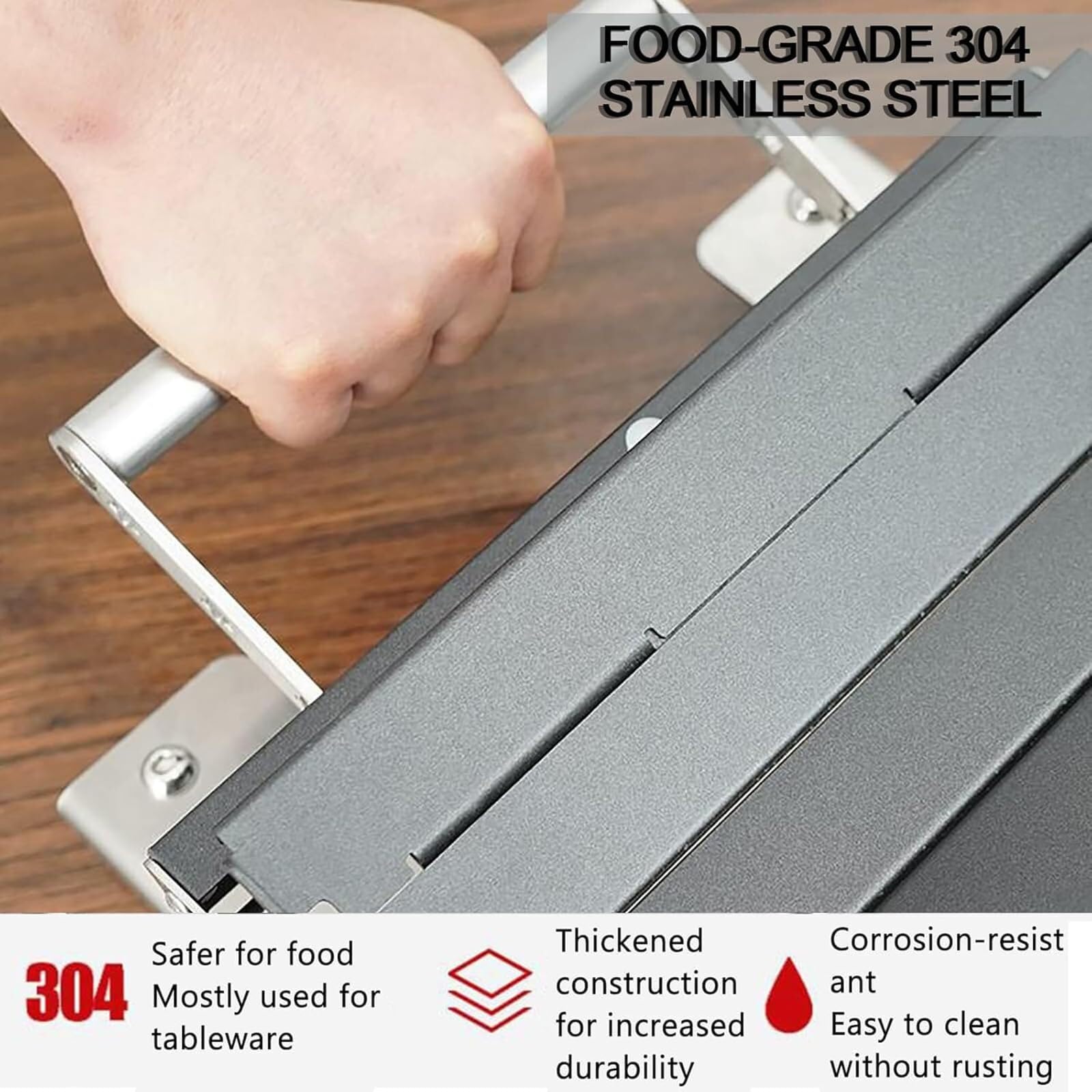 Sushi Rollschneider Maschine, Edelstahlschneider für präzises gleichmäßiges Schneiden, manueller Lebensmittelschneider für Sushi, Fleisch, Tofu, Gemüse