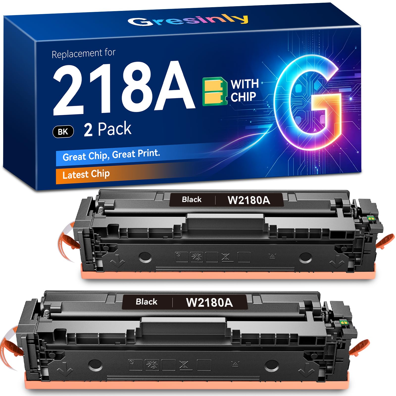 GRESINLY Compatible 218A Black Toner Cartridge For Hp 218A W2180a 2-Pack | Compatible for…