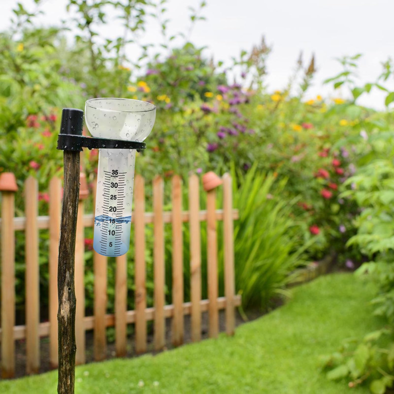 BAIFULAI 2 pluviometro antigelo, vetro di ricambio per misurazioni da 1 a 35 mm, pluviometro in vetro, Rain Gauge, a forma di imbuto per la visualizzazione dell'acqua da giardino all'aperto per la