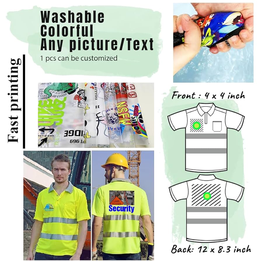 Amazon.com: High Visibility Reflective Safety T-Shirt Custom
