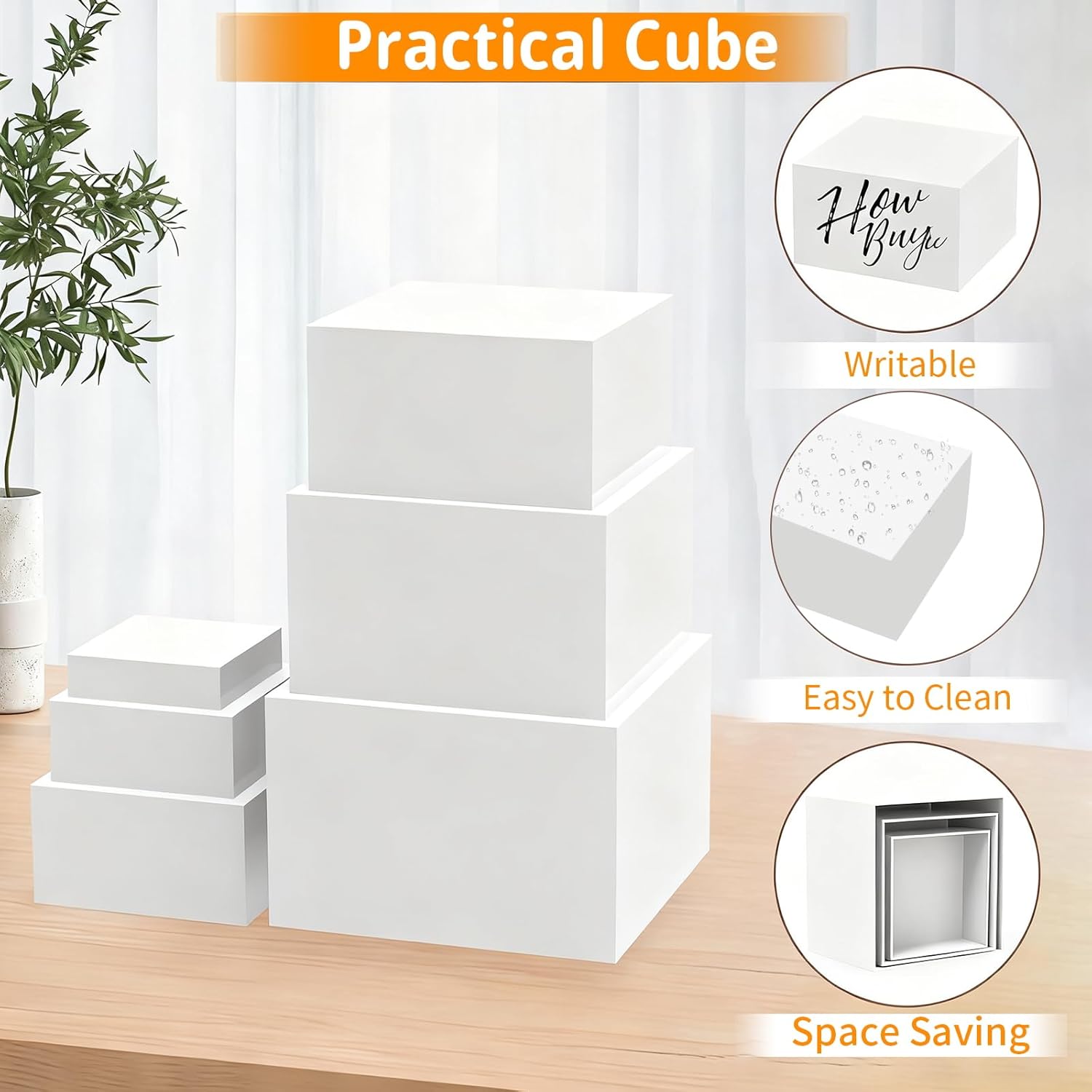 6PCS Food Display Risers for Parties, Acrylic Risers Display Stands, Dessert Table Display Set, Buffet Riser, Catering Supplies Buffet Display, Suitable for Parties/Birthdays/Catering/Jewelry Displays