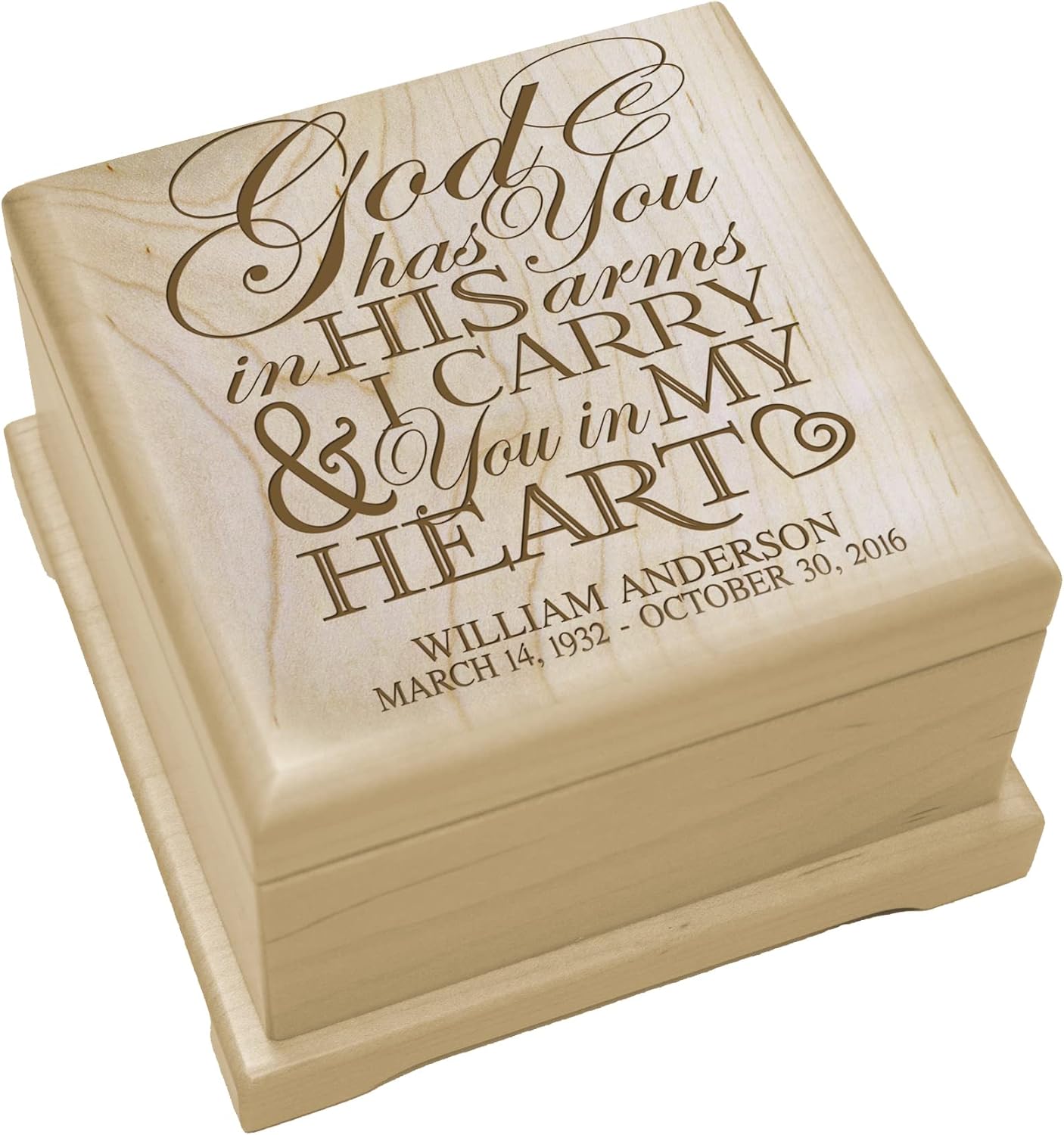 Lifesong Milestones Small Urns for Human Ashes Keepsake Box Wooden Urns for Ashes Adult Male Personalised Urns for Human Ashes Adult Female Baby Urns Pets Urns Memorial Gifts for Loss of Loved One