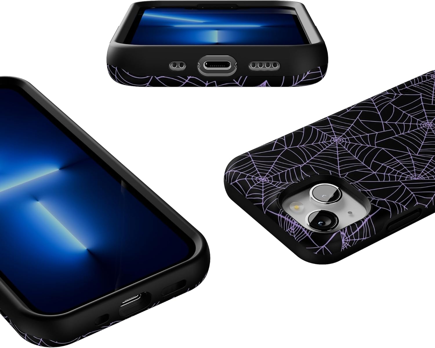 Casely iPhone 13 Mini Case | Midnight Web | Spider Web | Bold Protective Design | Compatible with MagSafe