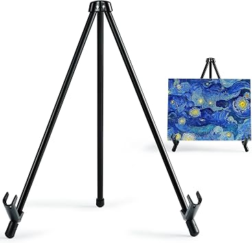 ARTIFY 14 Tabletop Instant Display Easel, Black Steel Table Top Easels for Display, Tripod for Canvas, Paintings, Signs, Posters