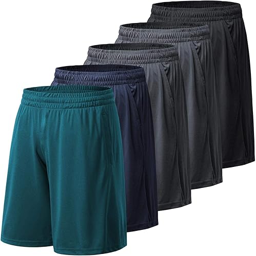 BALENNZ - Pantalones cortos deportivos para hombre, con bolsillos y cintura elástica, de secado rápido