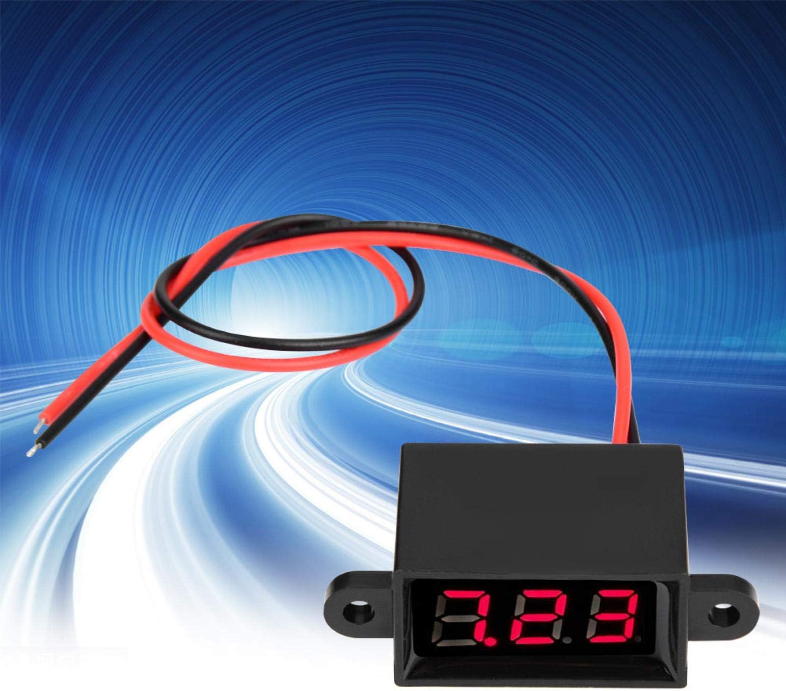 0.28inch LED Display Two Wire Digital Voltmeter DC 3.0-30V for Home for Indoor with Input Voltage 3.0-30V(Font Backlit red)