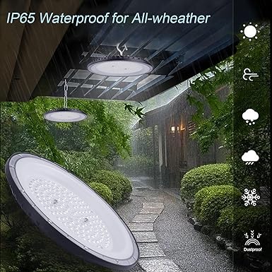 Fosingut 200W UFO LED High Bay Verlichting,Fosingut 288 LEDs Hal Spot Commerciale Verlichting IP65 110LM/W UFO LED Werkplaatslamp,UFO Industriële Lamp Kroonluchter Voor Fabriek,Stadion,Werkplaatsen,Garage-6PCS photo 3