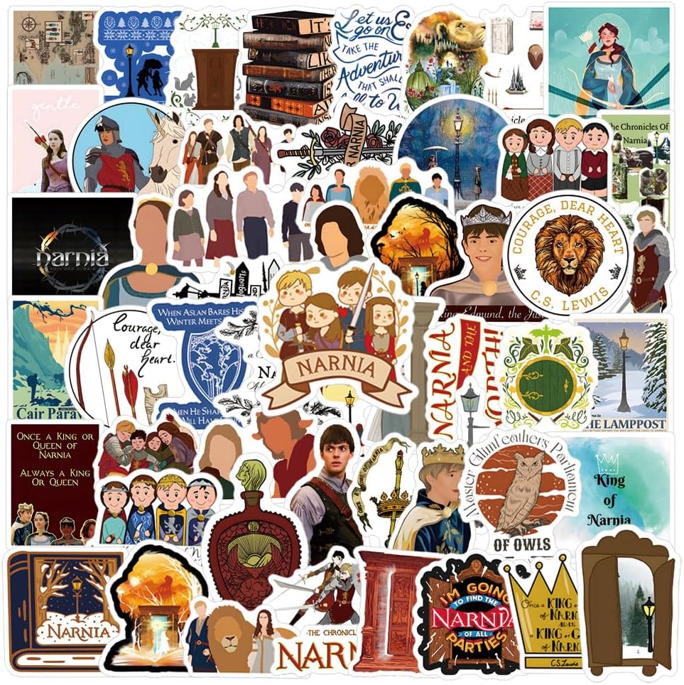 68Pcs Narnia Stickers Pack, American TV Series Aesthetic Vinyl Waterproof Sticker Decals for Water Bottle,Laptop,Phone,Scrapbooking,Journaling Gifts for Adults Teens Kids for Party Supply Favor Decor