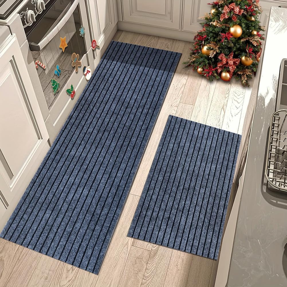 Duża antypoślizgowa szara czarna wycieraczka 200 x 360 cm – można prać w pralce, dywanik wejściowy, niski runo, dywan kuchenny, mały dywanik do przedpokoju, nie gubi włosia