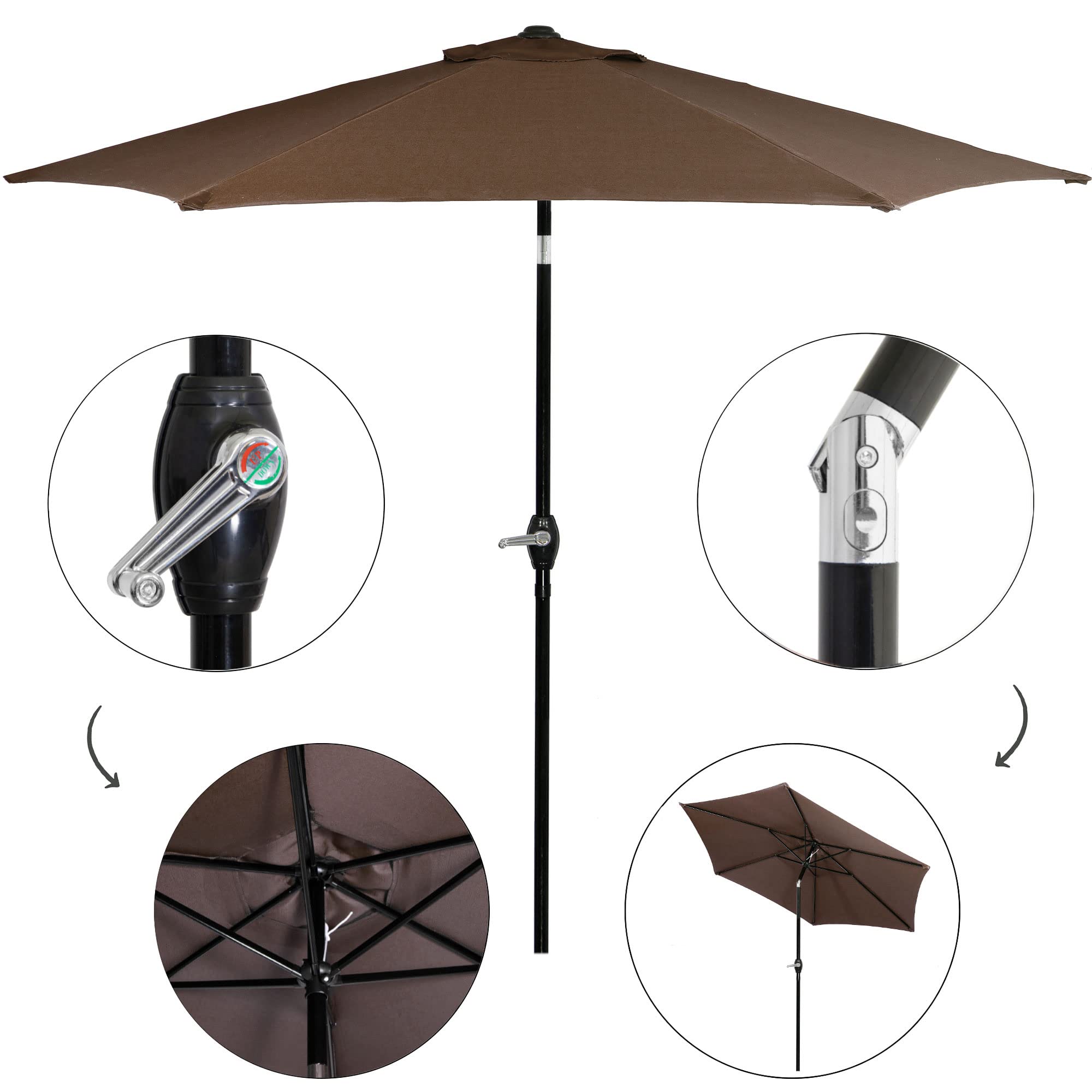 SPRINGOS Parasol przeciwsłoneczny, brązowy, Groß