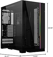 Vista 7 de Lian Li Dynamic EVO XL - Hasta 280mm E-ATX Placa base - Tiras de iluminación ARGB - Hasta 3X 420mm Radiador - Paneles de vidrio templado frontal