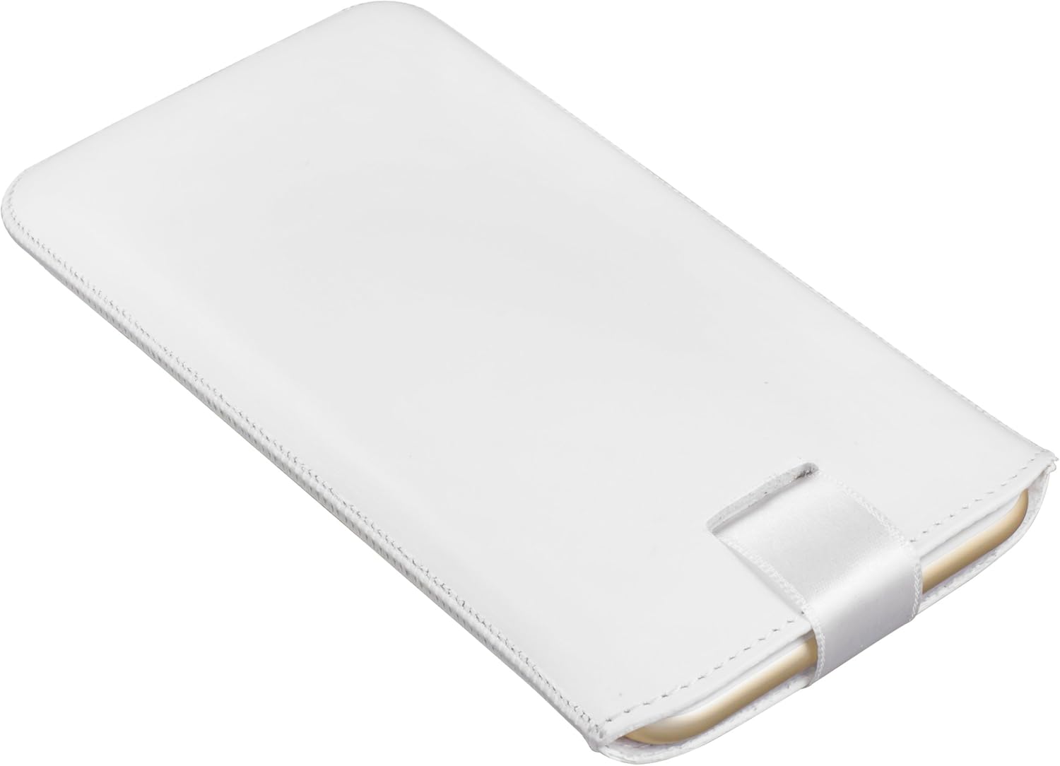 mumbi Genuine Leather Case Compatible with iPhone 6 Plus / 6S Plus Leather Case Wallet, White, iPhone 6 Plus 6S