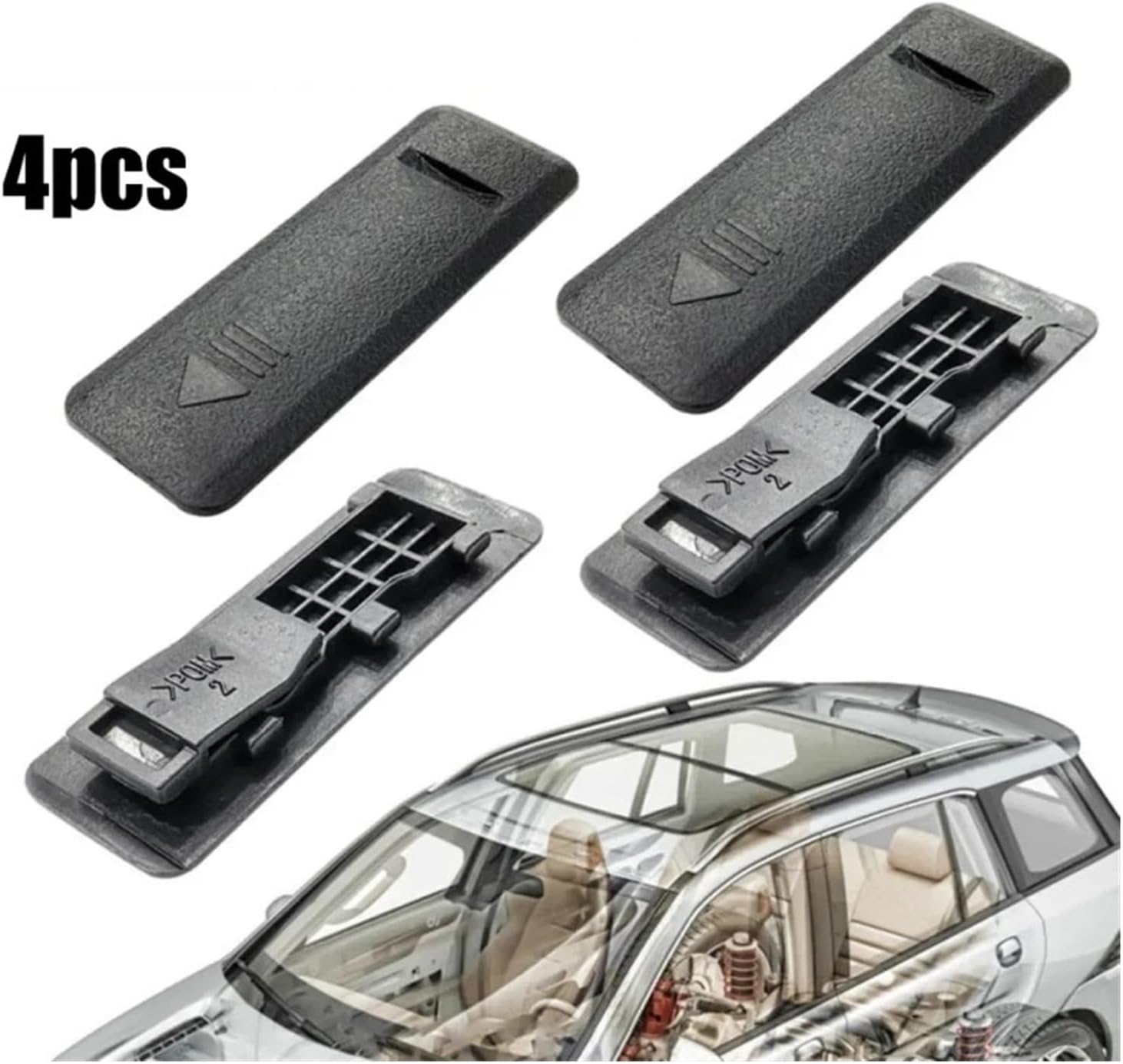 Black Compatible For Hyundai I30 Car Top Water Sink Roof Rail Rack Moulding Clip Cover Cap 872552L000 Auto Exterior Parts