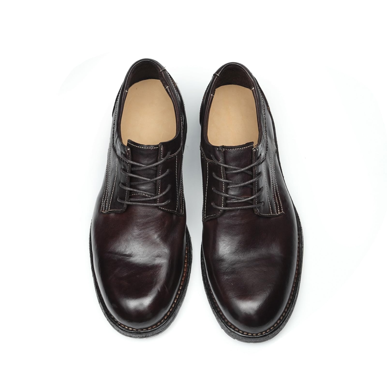 Derbys in Vera Pelle Morbide Comode da Uomo Scarpe Basse Stringate Affari Casuale Vintage