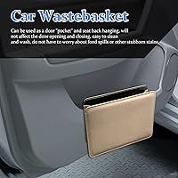 Vista 6 de Augeny Cubo de basura plegable de cuero impermeable con un rollo de bolsa de basura, mini contenedor multifuncional para almacenamiento automático