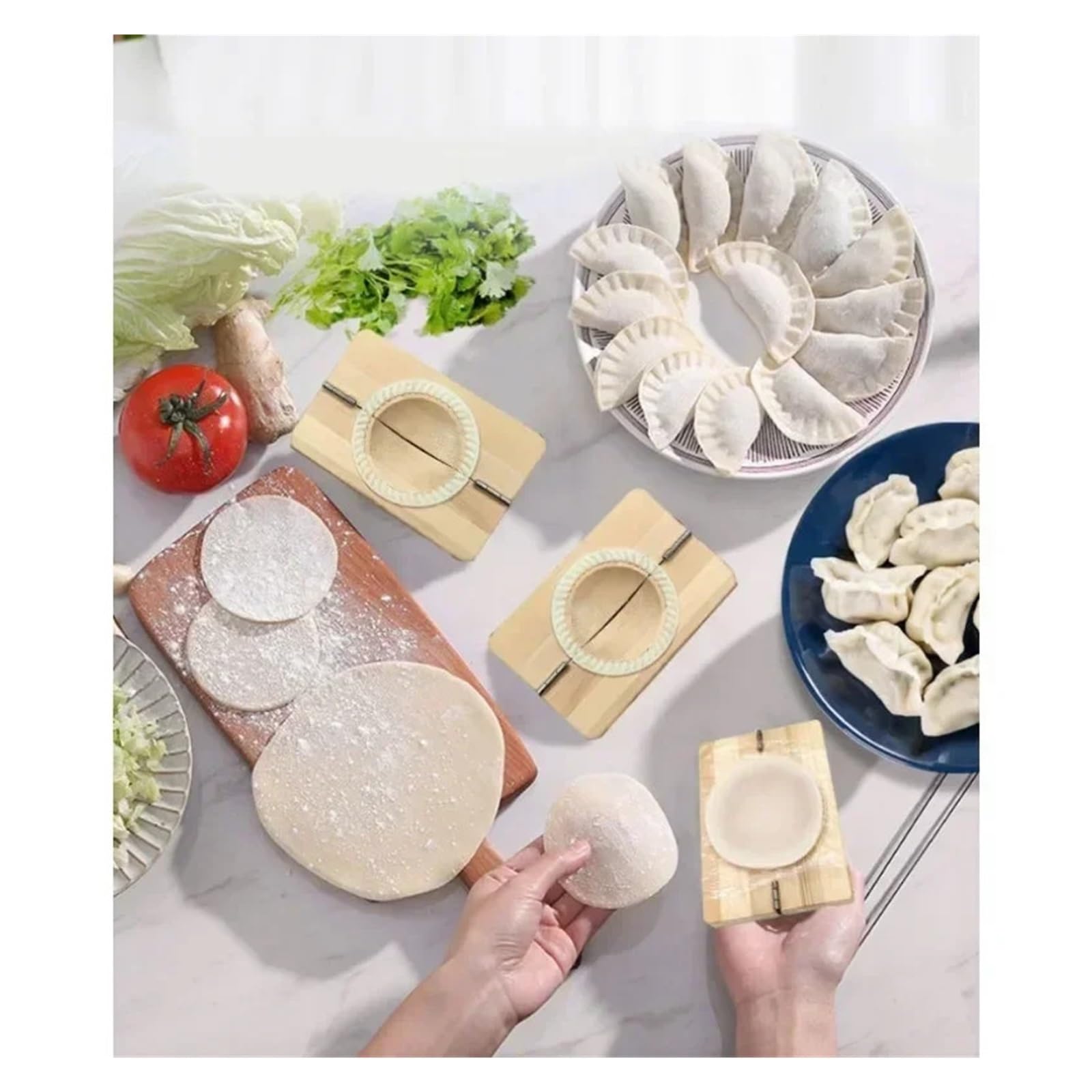 Drewniana prasa do klusek Forma kuchenna Owijarki Maszyna Dociskarka ciasta domowa(10cm)