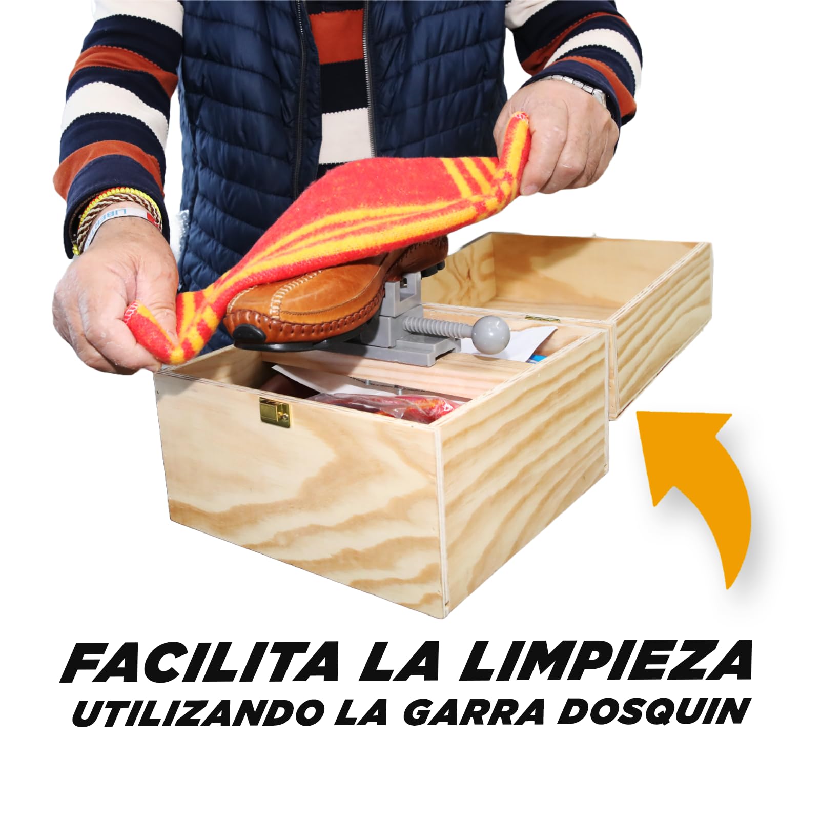 ECO BOX, Limpieza de Zapatillas, Limpia Zapatos, Kit Limpieza Zapatillas, Incluye Garra Metálica de Sujección Interior 360° Hormas Hombre Hormas Mujer Pastillas