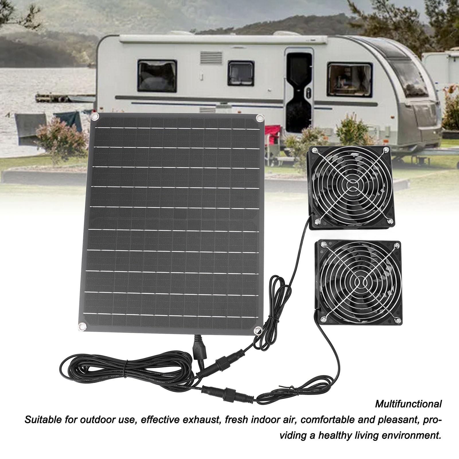 Generic Ventilatore Ad Energia Solare Scarico Durevole Monocristallino da 15 W per Locali Tecnici per Domestici