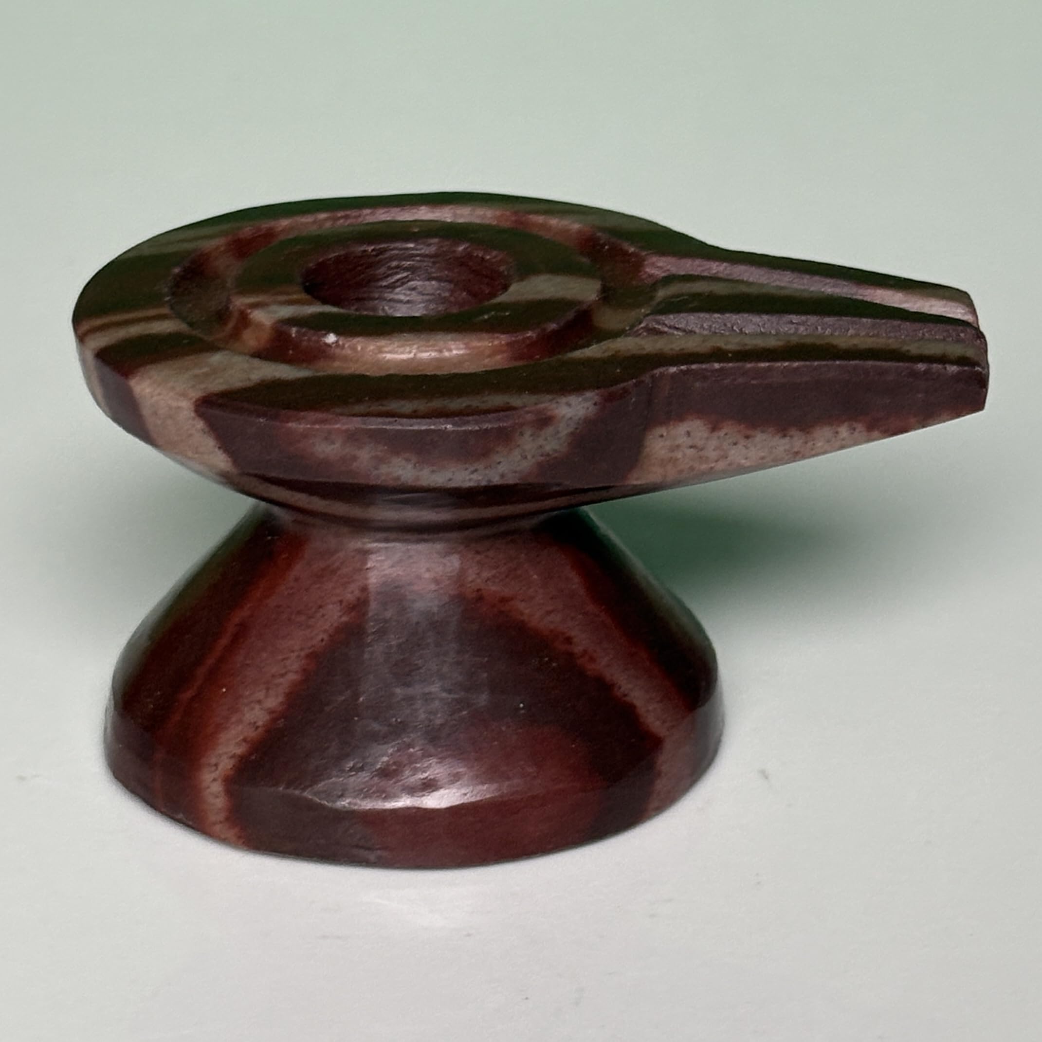 Original Black Narmadeshwar Shiva Lingam/mandir for Home puja/shivling for Home puja 1.5 inch Narmadeshwar shivling 3 inch damru Stand jaladhari (3 Inch Damru Multicolor Jaladhari)-image-22