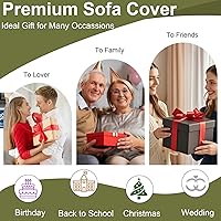 Vista 319 de VClife funda boho de sofá de felpilla para sofá seccional, funda antideslizante para sofá de 2 plazas, protector para mascotas con borlas, funda