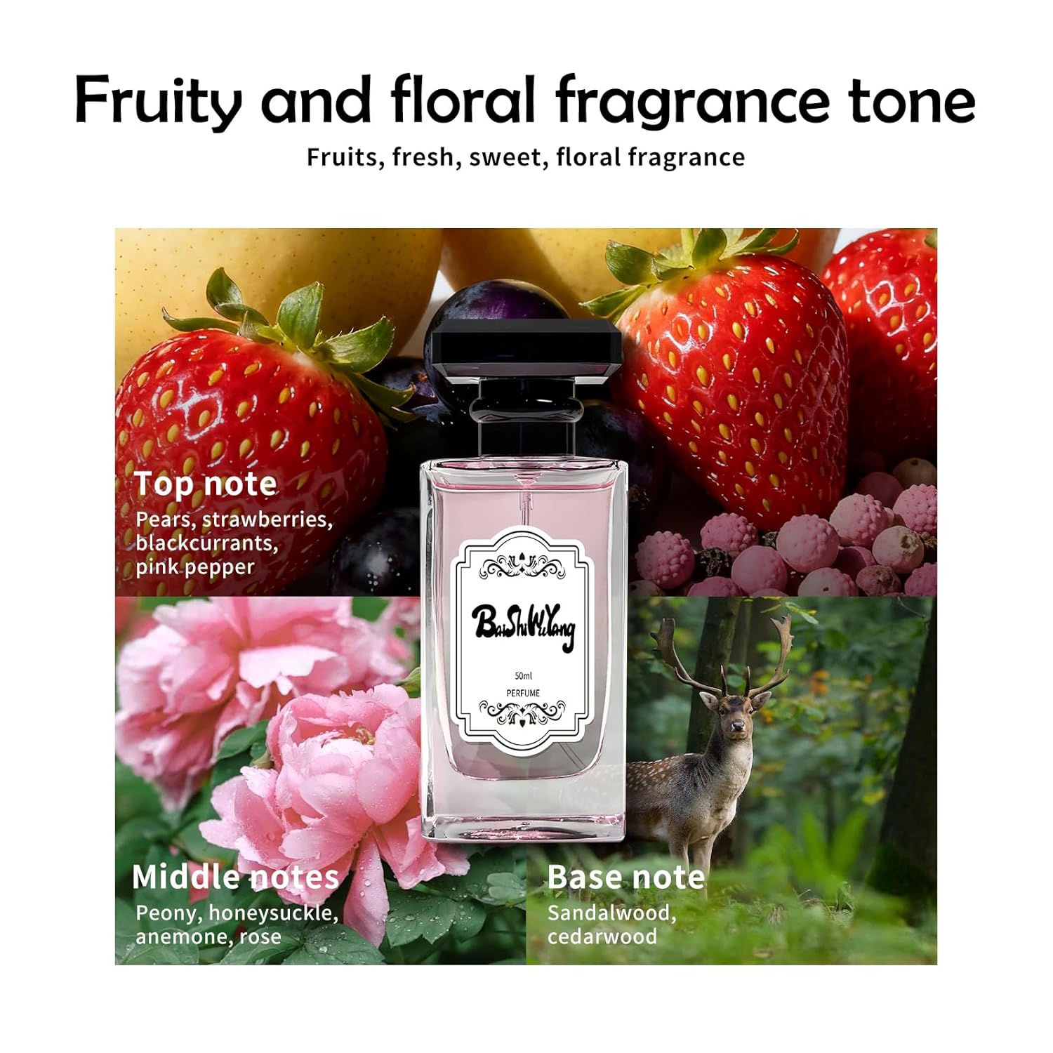 Women's Floral Perfume – Eau de Toilette With Notes of Pear, Rose, Lily of the Valley, Musk, Strawberry & Cedar – Long Lasting Fragrance for Women, 50ml/1.69 fl oz - Image 2