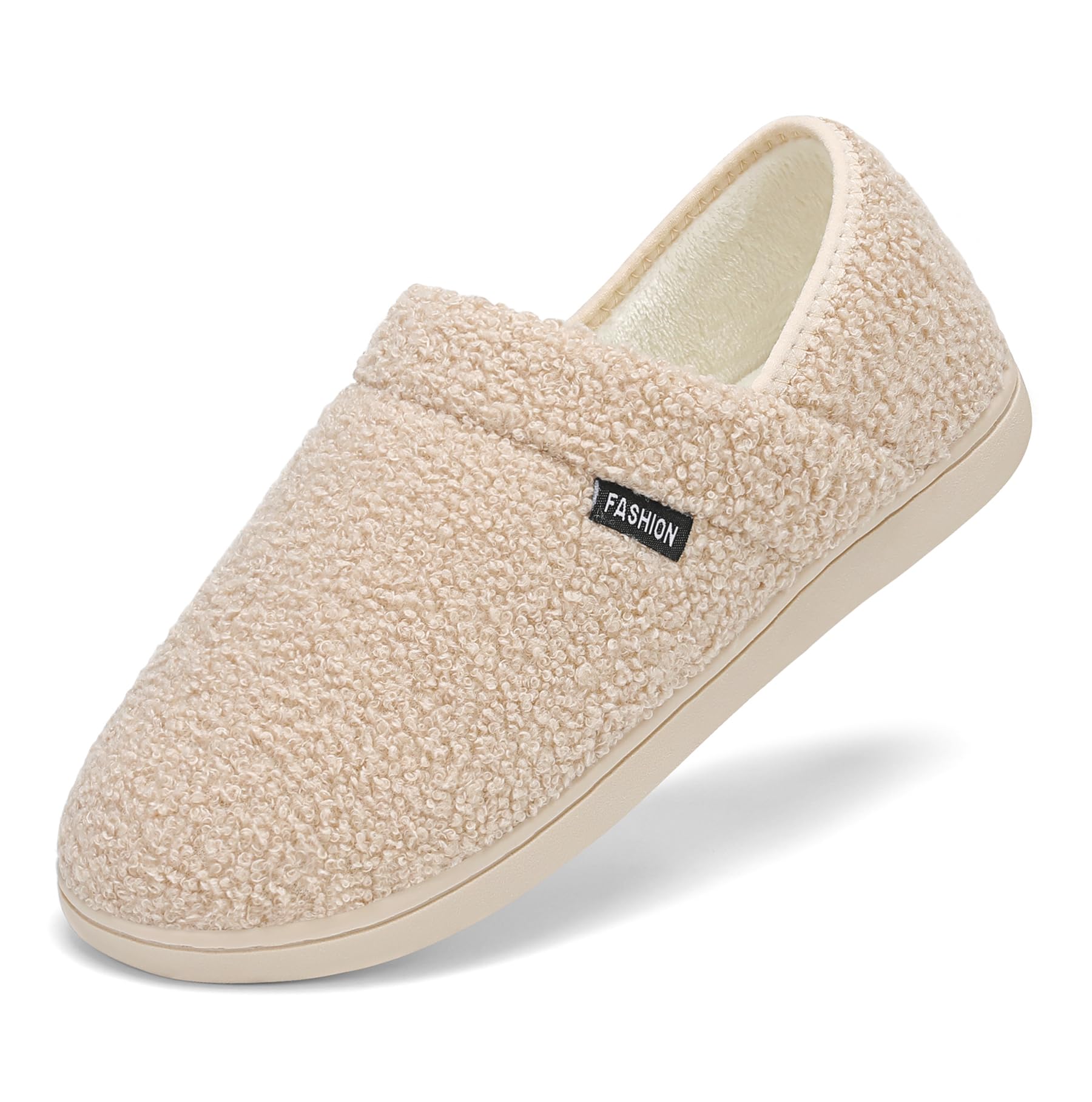 Mens Slippers Womens House Shoes Closed Back House Slippers Warm Fuzzy Slides Indoor Outdoor with Fleece