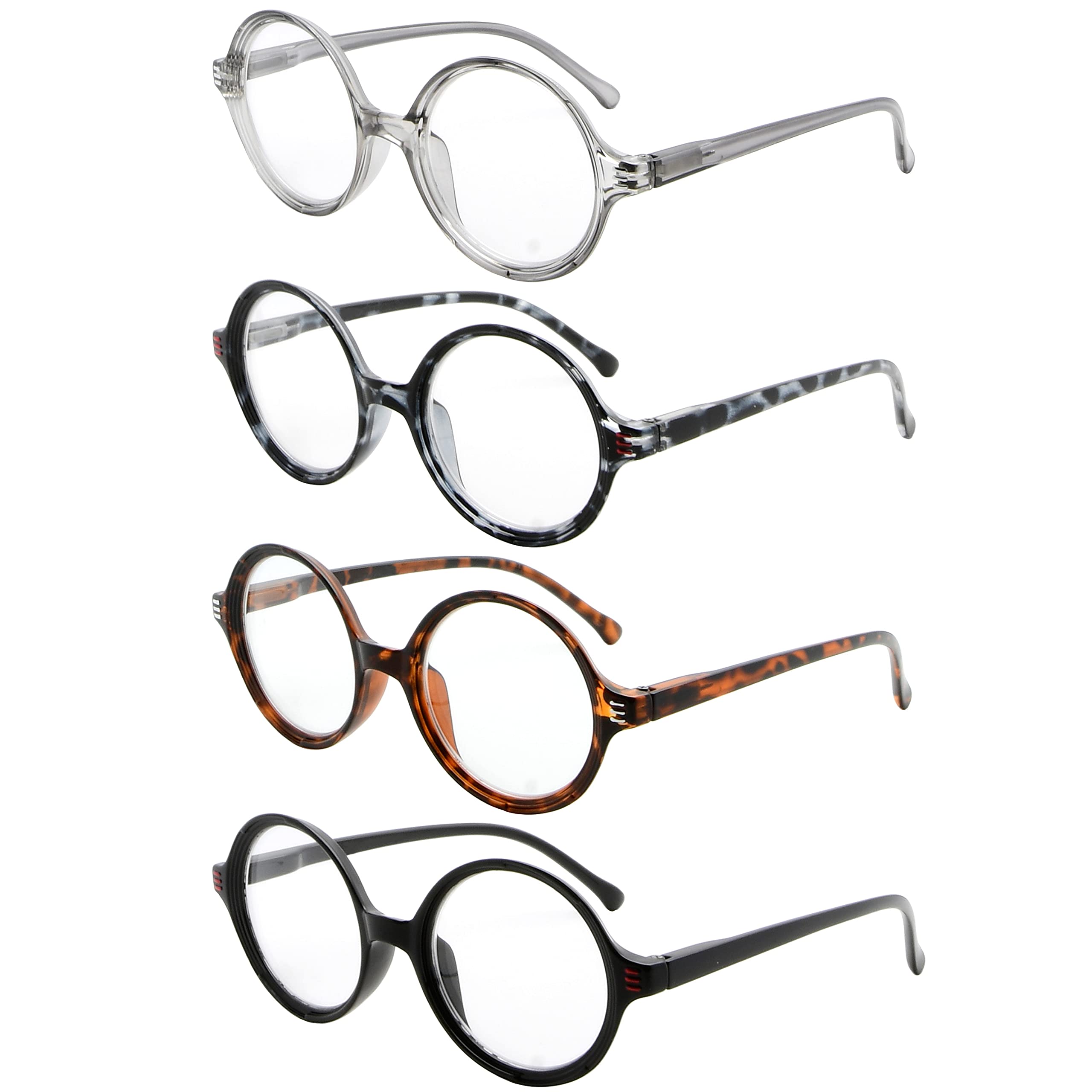 Eyekepper 4-pack Reading Glasses Women Small Lens Round Readers +2.00