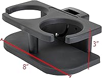 Vista 6 de Extreme Max 3005.5695 Taza ajustable de 2 bebidas y soporte para latas para rieles de pontón cuadrados horizontales y verticales - Negro