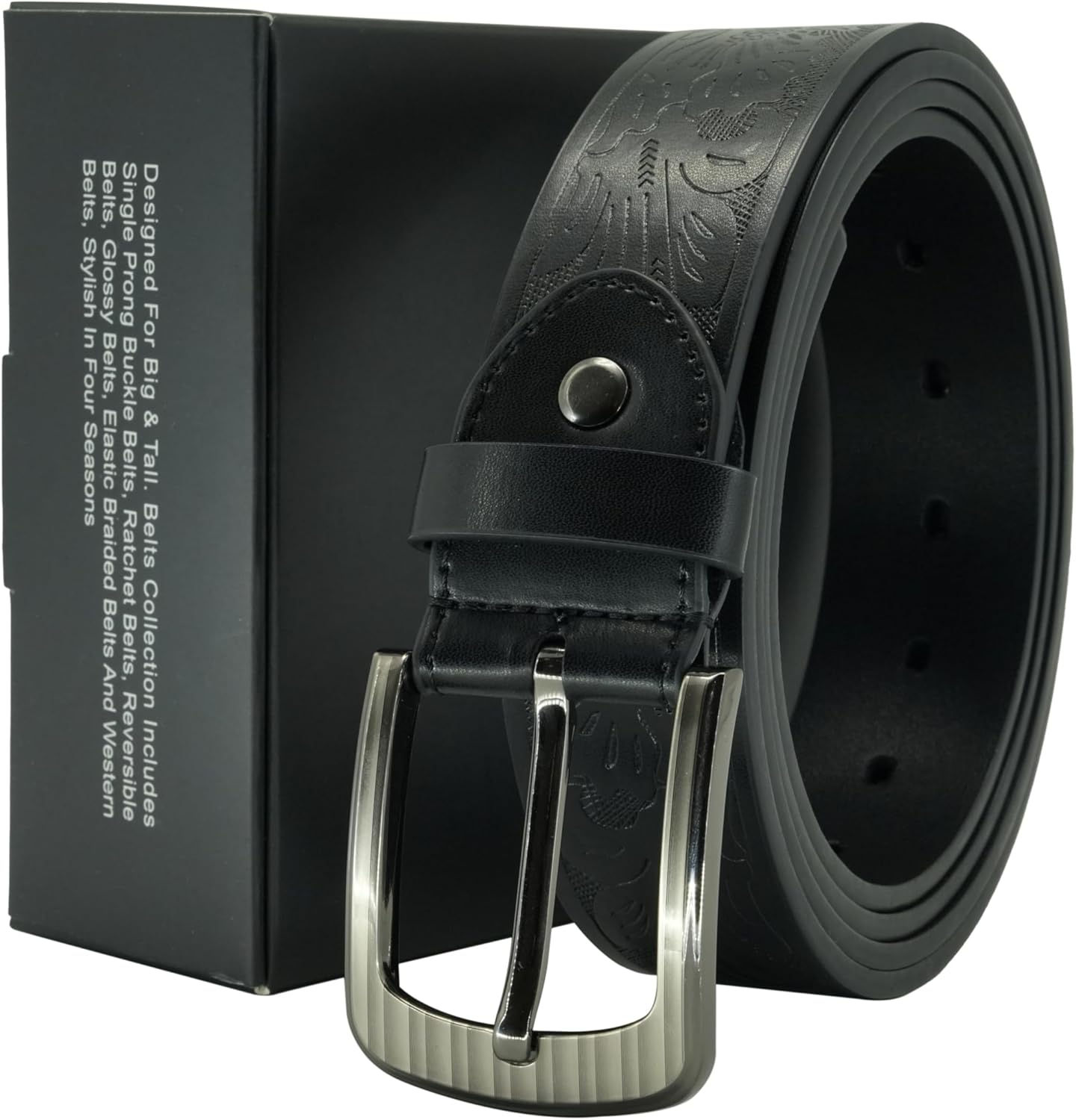 Men's Belts Leather Big and Tall Belts for Men Dress Jeans 36 to 82 IN