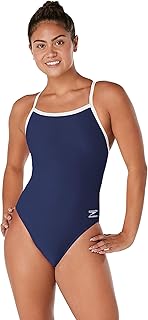 Traje de baño de una pieza Endurance+ Flyback Solid Youth Team Colors para niñas, azul marino/blanco, talla 28 de EE. UU