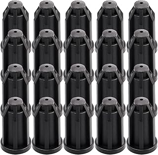 20Pcs Caster Socket Sleeve Round Inserts, 7/16 Inch Inside Stem & 1 Inch Outside Diameter, Plastic Chair Caster Wheel Caster Socket Black
