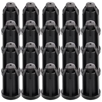 20Pcs Caster Socket Sleeve Round Inserts, 7/16 Inch Inside Stem & 1 Inch Outside Diameter, Plastic Chair Caster Wheel Caster Socket Black
