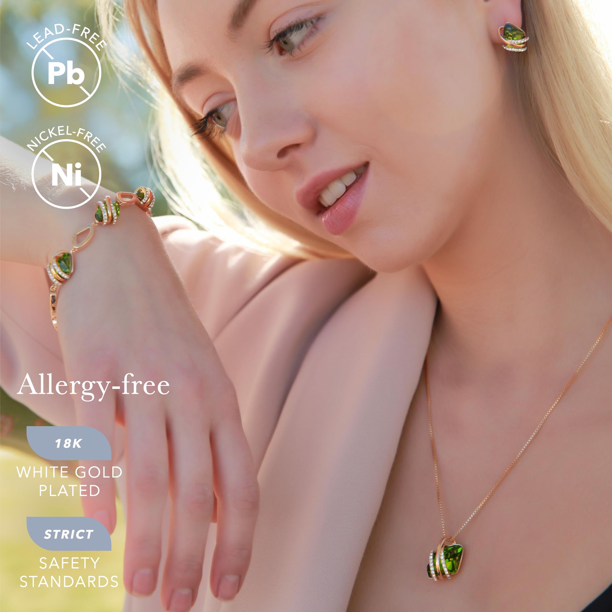 Leafael Pietra dei desideri Collana Donna Argento o oro rosa, Pietra di nascita collana con cristalli curativi, Senza allergie gioielli donna, Regalo Donna con scatola regalo inclusa