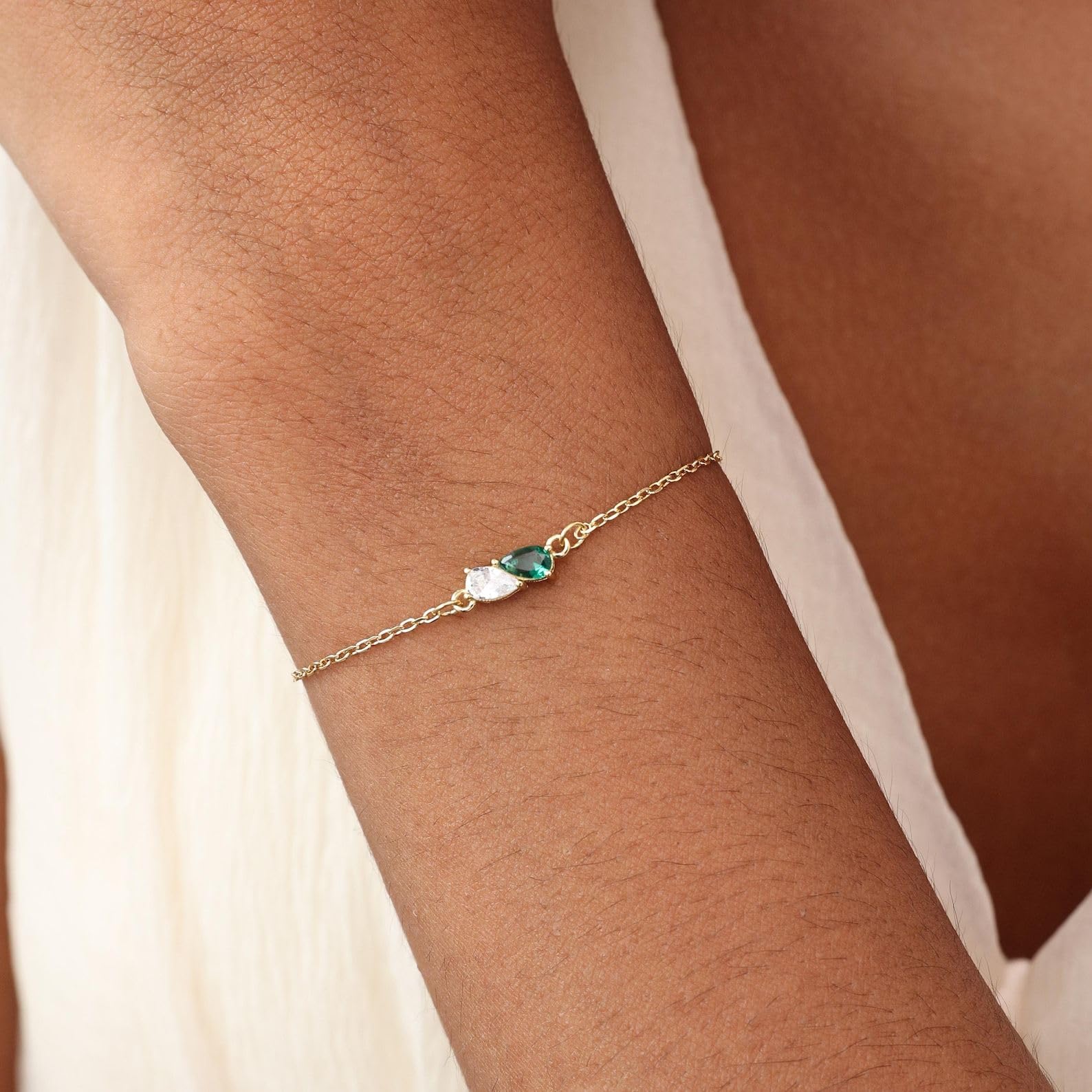 Pulsera de piedras preciosas personalizadas plata de ley 925 amistad almas hermanas Pulsera piedras preciosas personalizados Joyería artesanal Día de la Madre