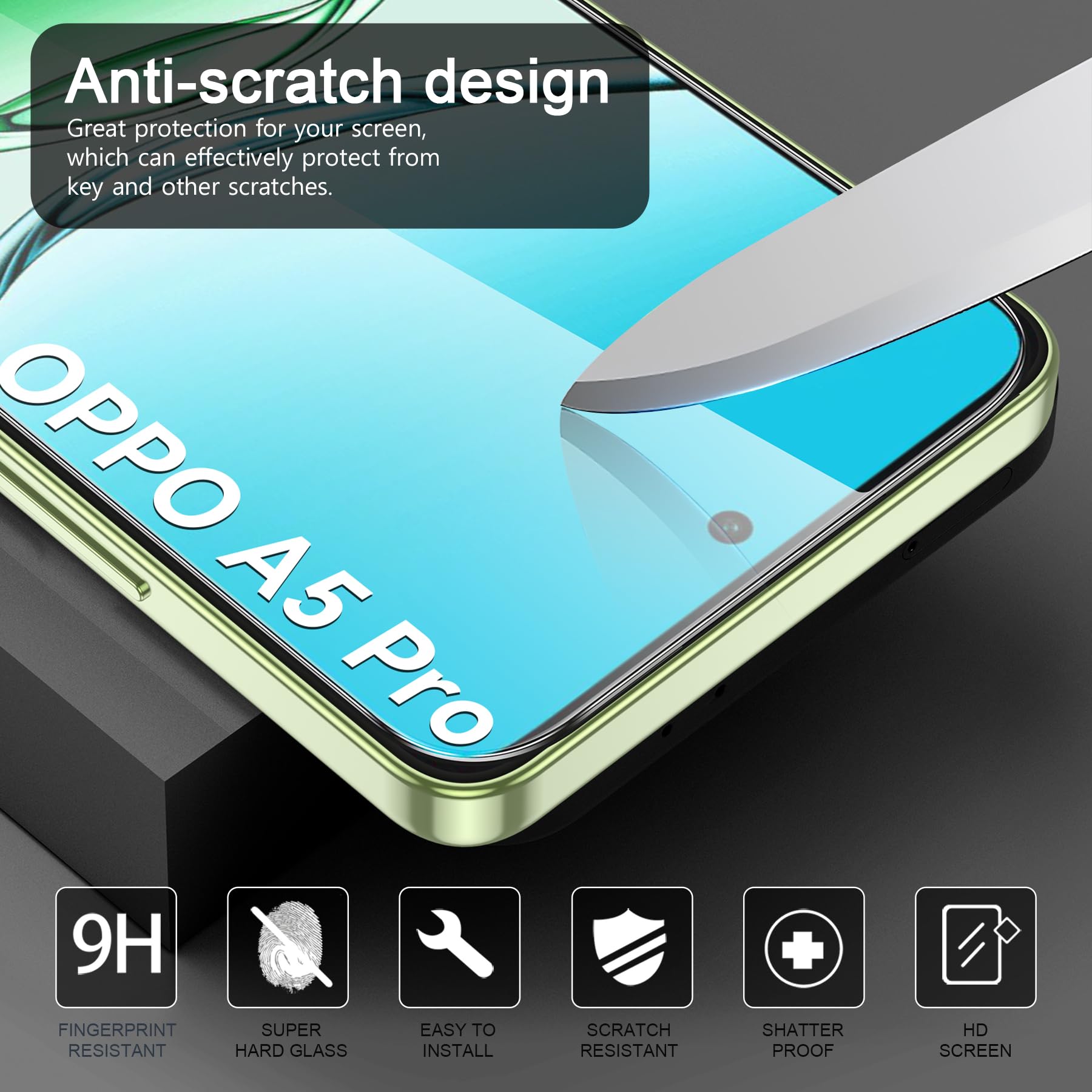 FLLAO Cover Compatibile con OPPO A5 Pro 4G / 5G con 2 Vetro Temperato [Protezione Fotocamera] Anti Ingiallimento Antiurto Silicona TPU Morbido Custodia - Trasparente