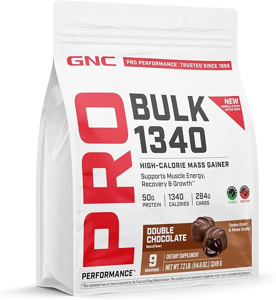 GNC Pro Performance Bulk 1340, Double Chocolate, 114.6 Oz, 9 Servings