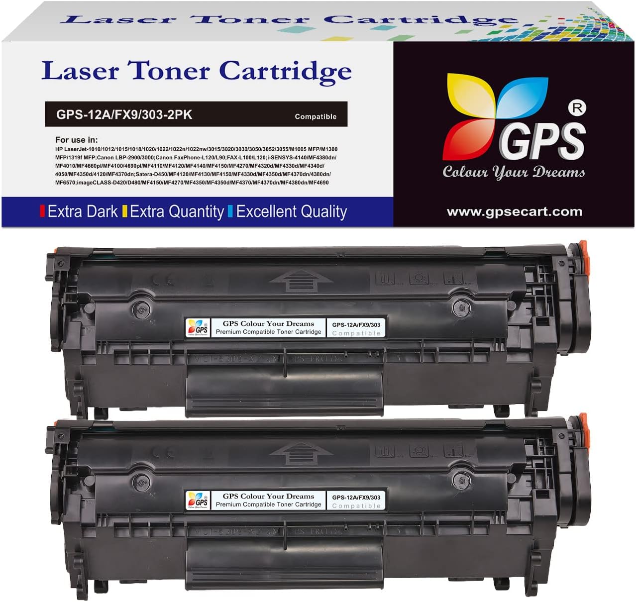 - GPS Colour Your Dreams 303 Toner Cartridge for Canon LBP 2900, 2900B, 3000 (Set of 2)
